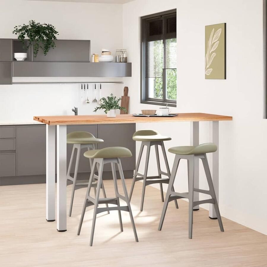 The Living Store Bartafel rechthoekig 200x80x112 cm massief eikenhout lichtbruin Tafel Met Poten Houten Tafel Eettafel Salontafel Oak Wood Furniture