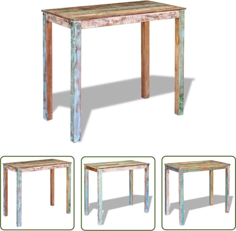 The Living Store Bartafel Vintage Massief gerecycled hout 115 x 60 x 107 cm - Foto 2