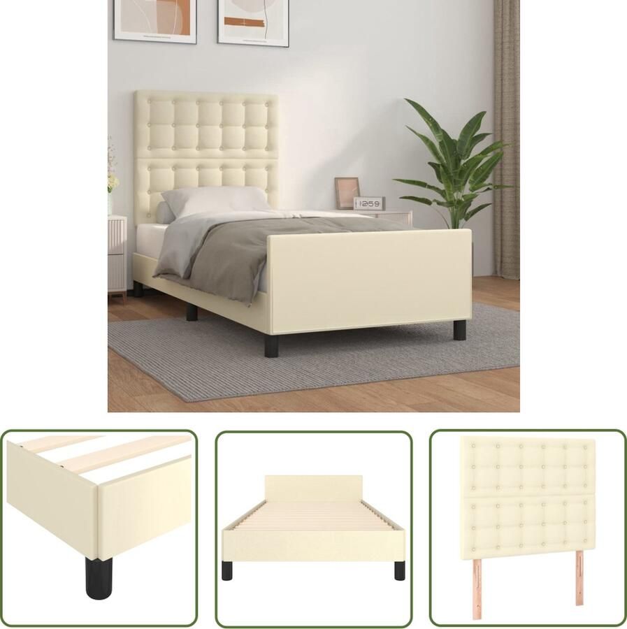 The Living Store Bedframe 203x103 cm verstelbaar hoofdeind kunstleer