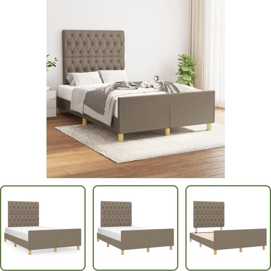 The Living Store Bedframe Bedframes Afmeting- 203 x 126 x 118 128 cm Ken- Duurzaam Materiaal Verstelbare Hoogte Ondersteunende Poten Multiplex Lattenbodem Comfortabele Ondersteuning