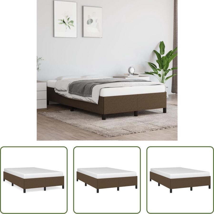 The Living Store Bedframe Donkerbruin 203x123x35 cm Duurzaam materiaal en ondersteunende poten Donkerbruin Bed Frame Stof Bed Frame Tweepersoons Bed Frame Bed Frame 120x200 Bed Frame Kopen