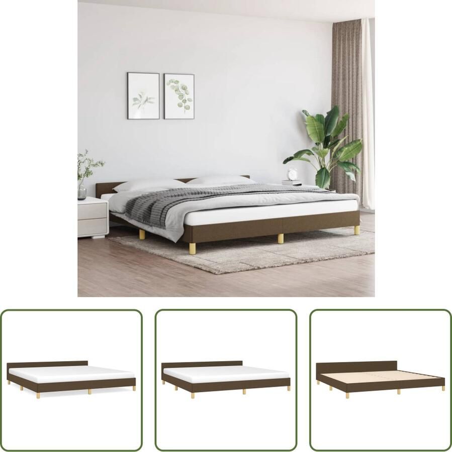 The Living Store Bedframe Donkerbruin Multiplex 203x206x50 Ademend en Duurzaam Stabiele Poten Met Multiplex Lattenbodem Donkerbruin Bed Frame Houten Bed Frame Tweepersoons Bed Frame Boxspring Bed Frame Multiplex Bed Frame