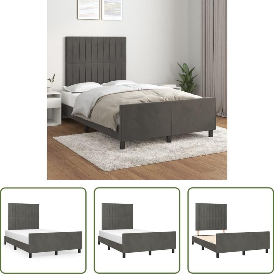 The Living Store Bedframe Donkergrijs Fluweel 203x126x118 128cm Verstelbaar Hoofdeinde Donker Grijs Bed Frame Fluweel Bed Frame Tweepersoons Bed Frame Verstelbaar Hoofdeinde Bed Frame Met Hoofdeinde