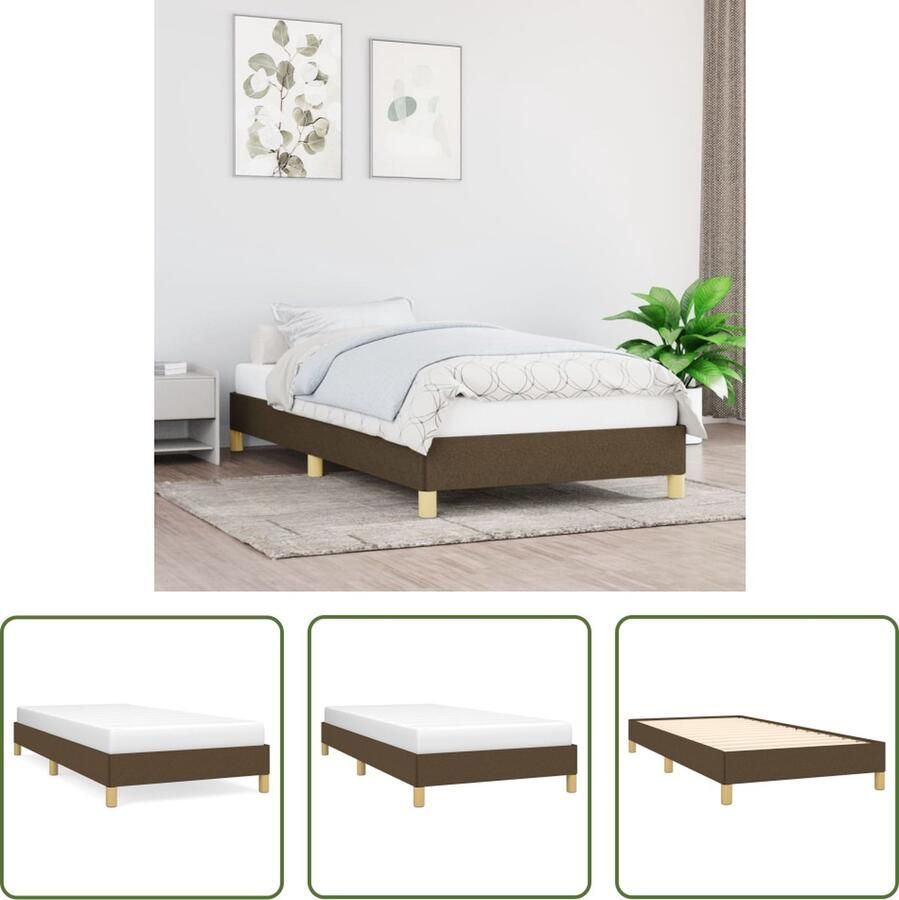 The Living Store Bedframe Duurzaam Multiplex lattenbodem 203 x 103 x 25 cm (L x B x H) Donkerbruin Bed Frame Tweepersoons Bed Donkere Houten Meubels Slaapkamer Decoratie Boxspring Bed