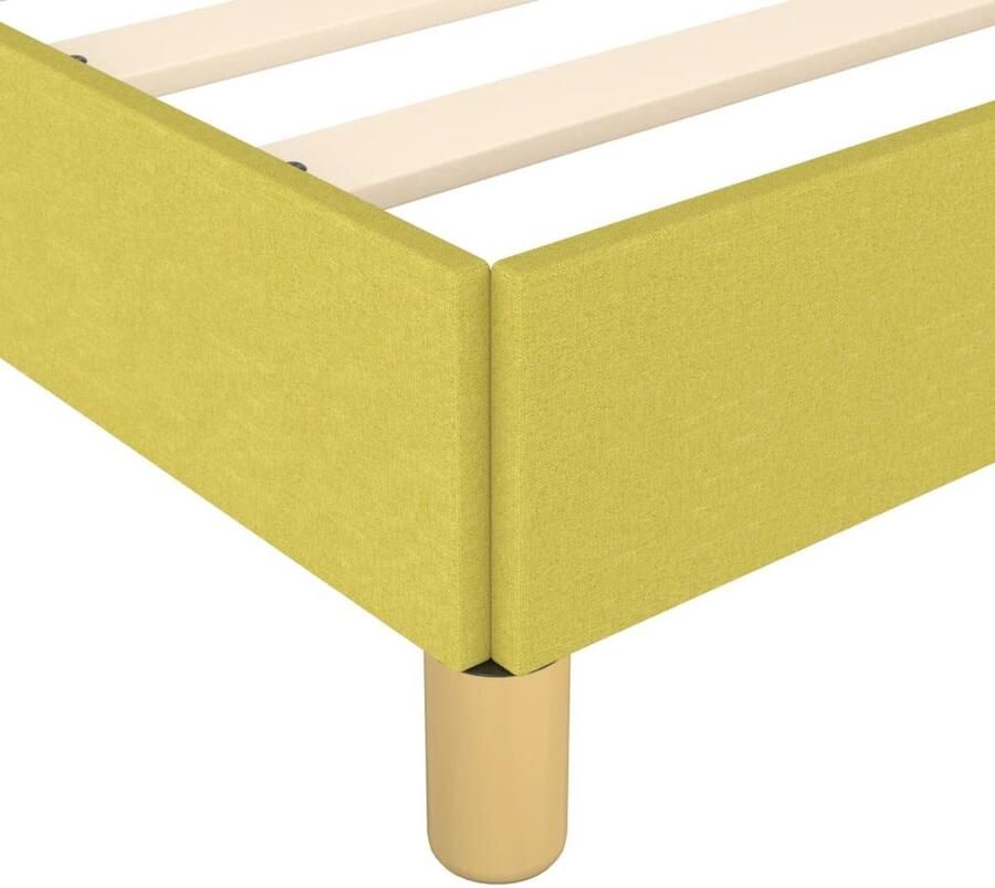 The Living Store Bedframe stof groen 80x200 cm Bedframe Bedframes Slaapmeubel Bedbodem Ledikant Eenpersoonsbed Slaapmeubels Slaapmeubelen Slaapmeubilair Bedbodems Ledikanten - Foto 2