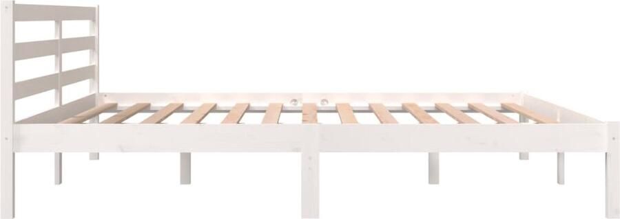 The Living Store Bedframe massief grenenhout wit 180x200 cm 6FT Super King Bedframe Bedframes Bed Bedbodem Ledikant Bed Frame Massief Houten Bedframe Slaapmeubel Bedden Bedbodems Ledikanten - Foto 2