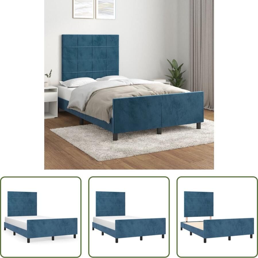 The Living Store Bedframe Houten Hoofdeind Donkerblauw 203 x 126 x 118 128 cm Verstelbaar Hoogte Multiplex Lattenbodem Donkerblauw Bedframe Houten Bedframe Tweepersoons Bed Fluweel Bed Adjustable Bedhead