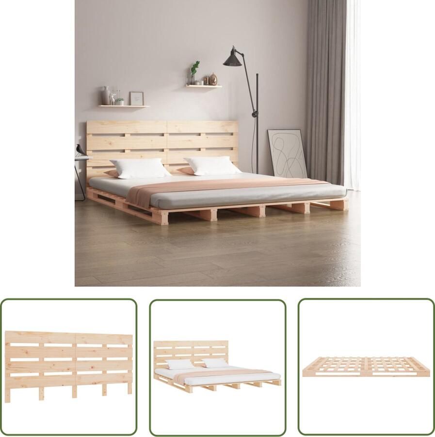 The Living Store Bed Grenenhout Bedframe 200x150x80cm Onbehandeld Massief Grenenhout Massief Grenenhout Bed Frame King Size Bed Tweepersoonsbed Houten Bed