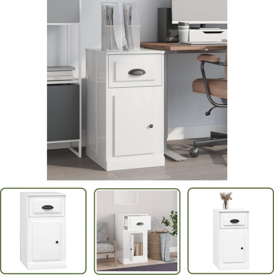 The Living Store Bijzetkast 40 x 50 x 75 cm Hoogglans Wit - Foto 2
