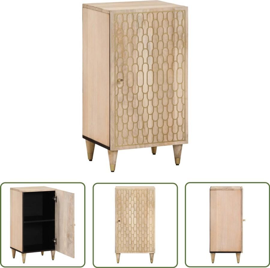 The Living Store Bijzetkast 40x33x75 cm massief mangohout Klassieke Dressoir Mangohout Dressoir Vintage Dressoir Salontafel Bijzettafel