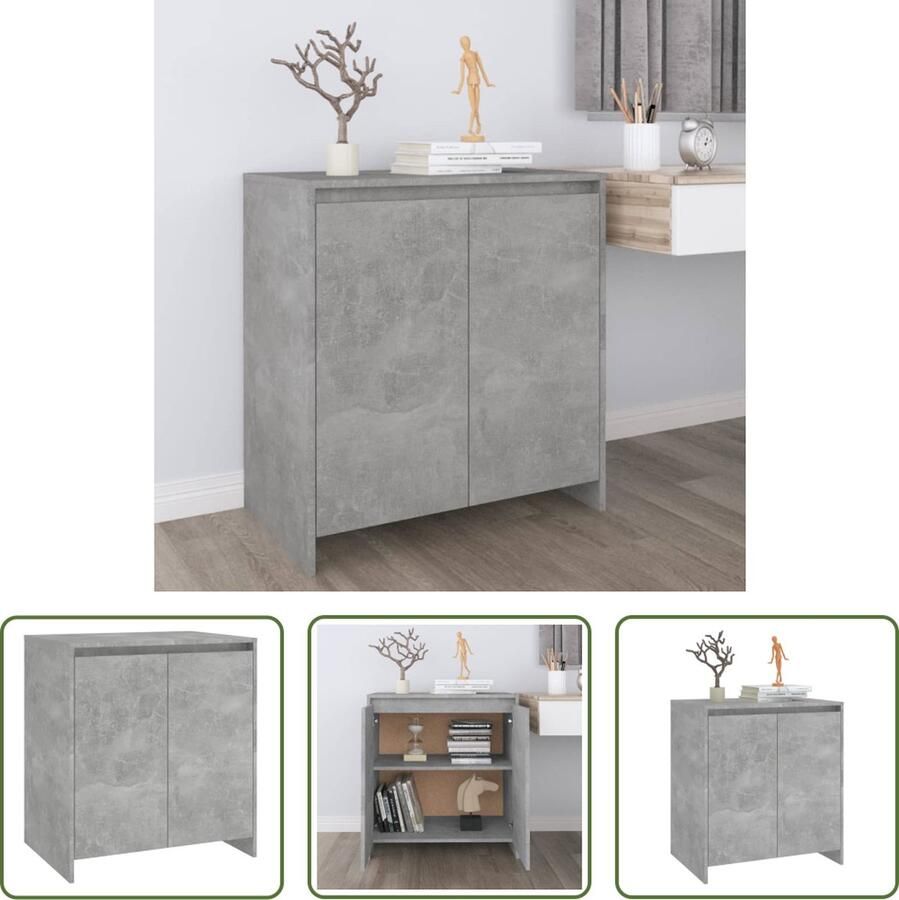 VidaXL Dressoir 70x41x75 cm bewerkt hout betongrijs Dressoir Houten Dressoir Grijze Dressoir Modern Dressoir Livingroom Furniture