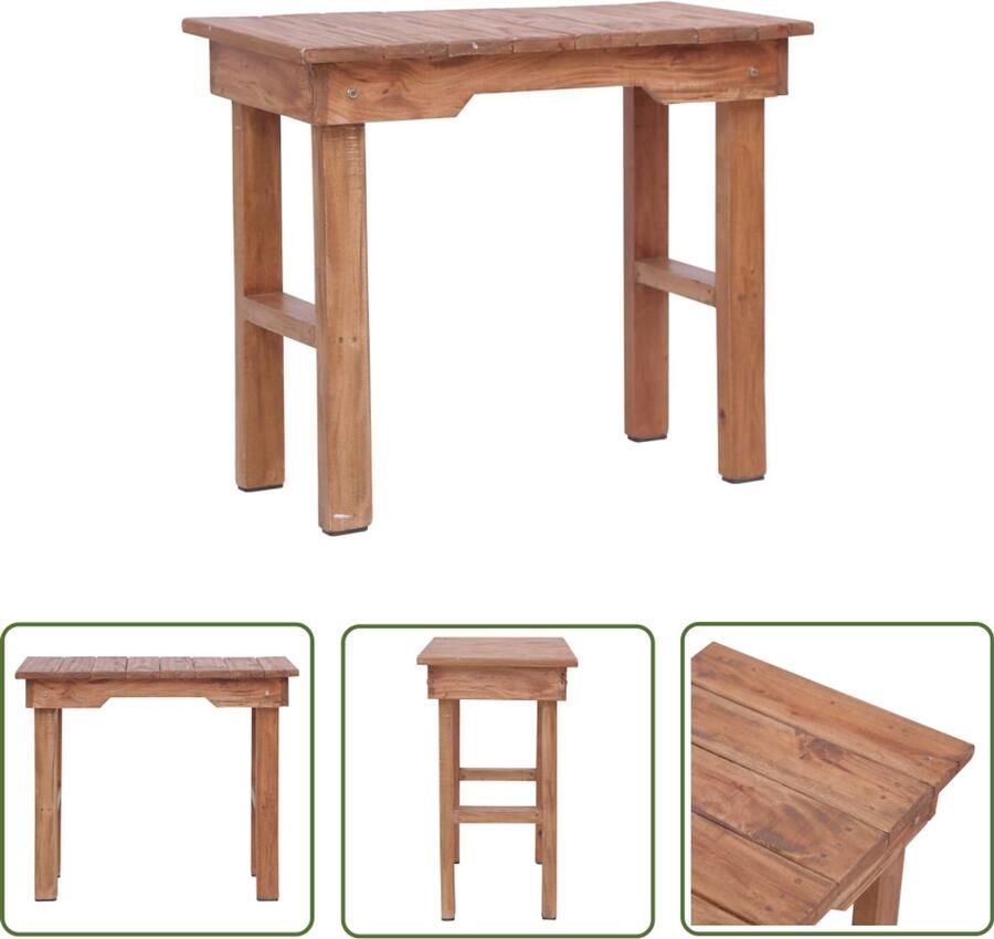 The Living Store Bijzettafel 70x35x60 cm massief mahoniehout Bijzettafel Salontafel Retro Meubilair Houten Bijzetkast Massief Mahonie