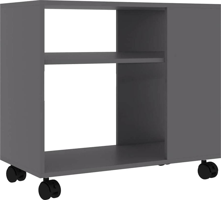 The Living Store Bijzettafel Bewerkt Hout 70 x 35 x 55 cm Grijs Bijzettafel Houten Bijzet Tafel Sidetable Kleine Tafel Woontrends - Foto 2