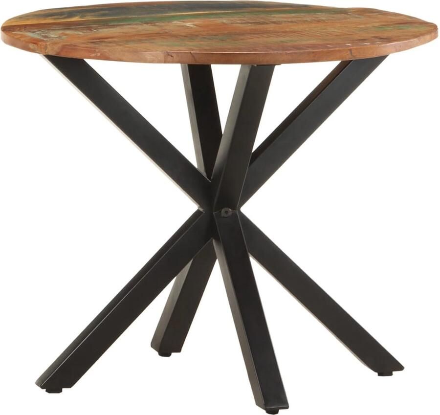 The Living Store Bijzettafel Gerecycled hout Meerkleurige afwerking 68x68x56 cm Handgemaakt - Foto 2