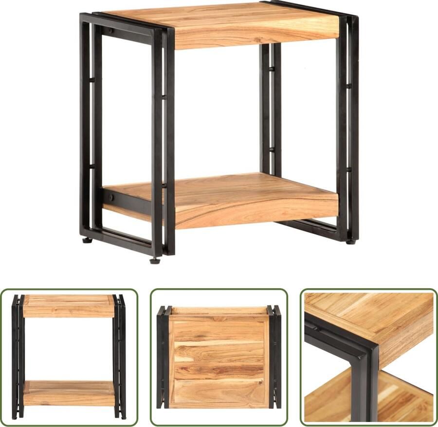 The Living Store Bijzettafel IndustriÃle Stijl Acaciahout 40 x 30 x 40 cm Uniek en Duurzaam Bijzettafel Salontafel Industriele Meubels Acacia Hout Bruine Meubels