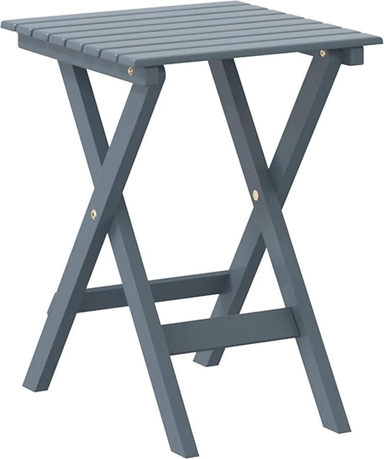 The Living Store Bijzettafel inklapbaar massief populierenhout grijs Bijzettafel Tuinstoel Vouwtafel Buitentafel Loungehoek