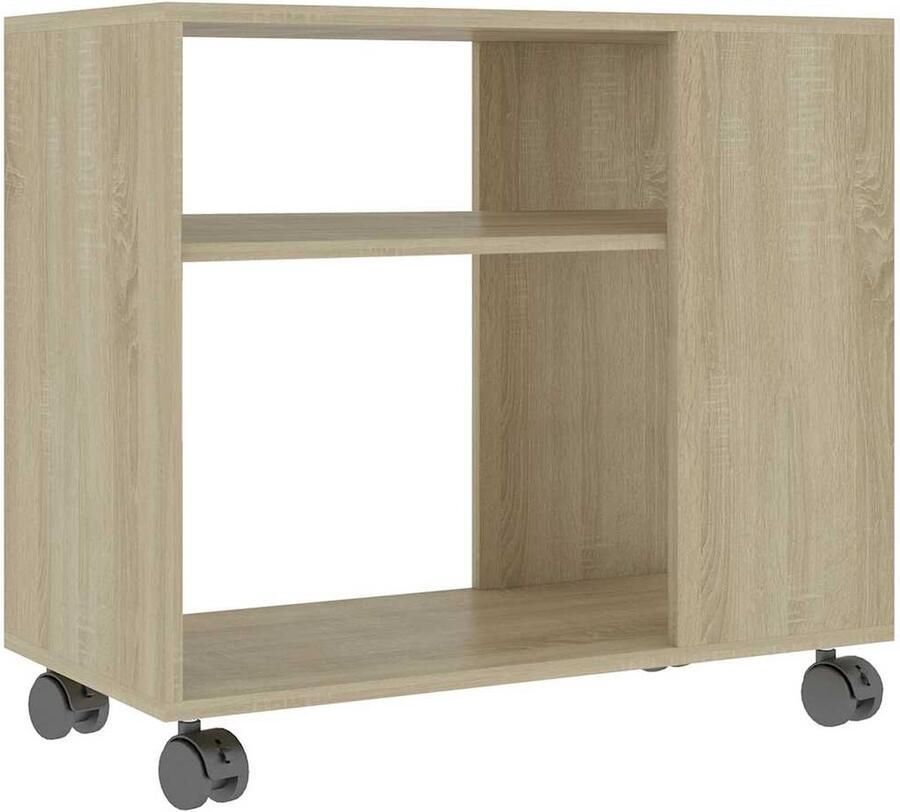 The Living Store Bijzettafel 70x35x55 cm bewerkt hout sonoma eikenkleurig Bijzettafel Salontafel Houten Bijzettafel Bijzetkast Bewerkt Hout - Foto 2