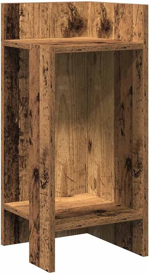 VidaXL Bijzettafel Bijzettafels Accenttafel Bank Bijzettafel Bijzettafeltje met plank 25 5x27x60 cm oud houtkleurig