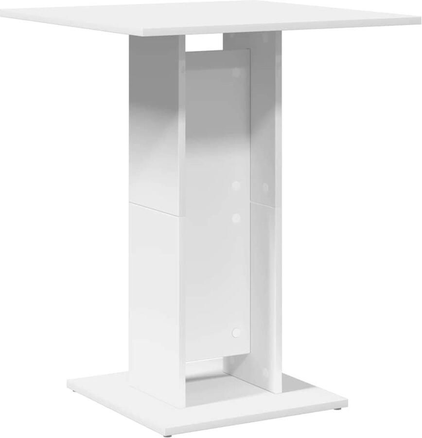 The Living Store Bistrotafel bewerkt hout 60 x 60 x 75 cm wit Bistrotafel Bartafel Eetkamertafel Buitentafel Terras Tafel - Foto 3