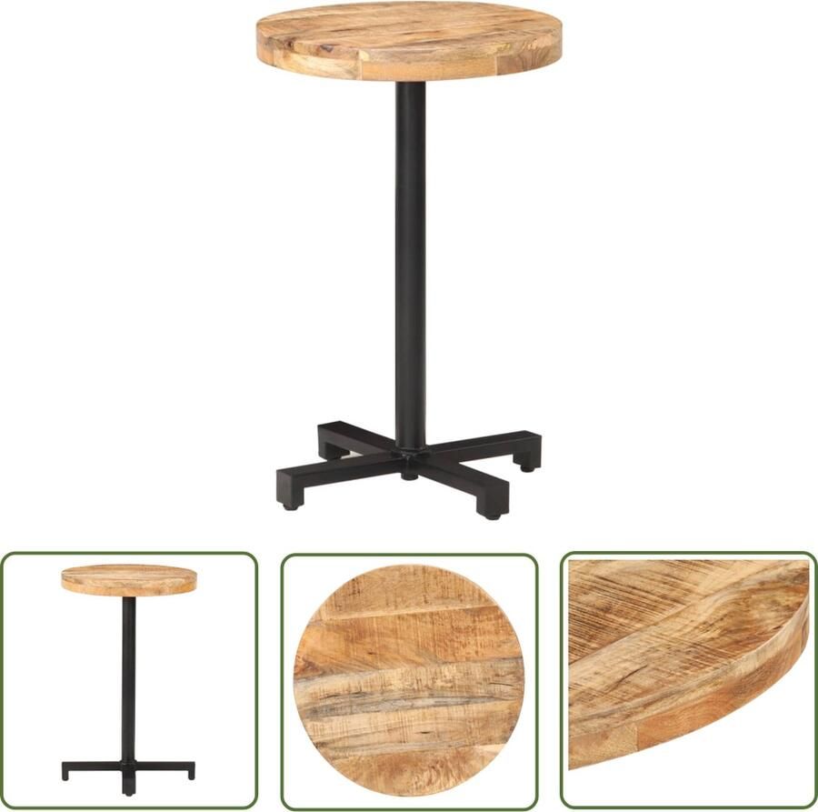 The Living Store Bistrotafel Hout 50 x 75 cm Handgemaakt Mangohout