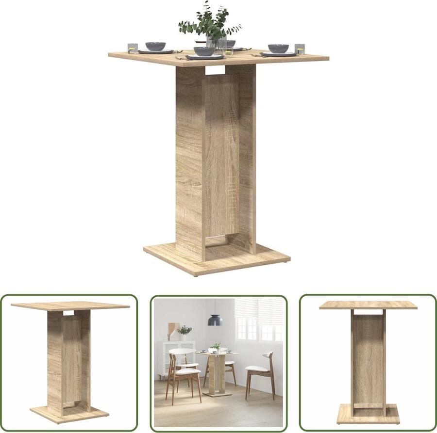 The Living Store Bistrotafel Sonoma eiken 60 x 60 x 75 cm Duurzaam en eenvoudig te monteren Bistrotafel Bartafel Eetkamerstoel Buitenmeubel Terrasmeubel - Foto 2