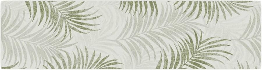 The Living Store Bladpatroon Tapijt 80 x 300 cm Sorona Dupont Polyester Meerkleurig Vloerkleed Modern Vloerkleed Bladeren Vloerkleed Multicoloured Vloerkleed Outdoor Vloerkleed