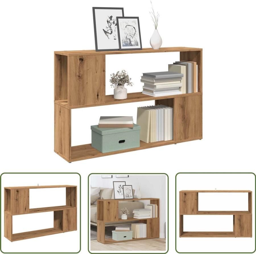 The Living Store Boekenkast 100x24x63 cm bewerkt hout artisanaal eikenkleur Boekenkast Houten Boekenkast Bibliotheek Kast Opslagoplossing Woonaccessoires