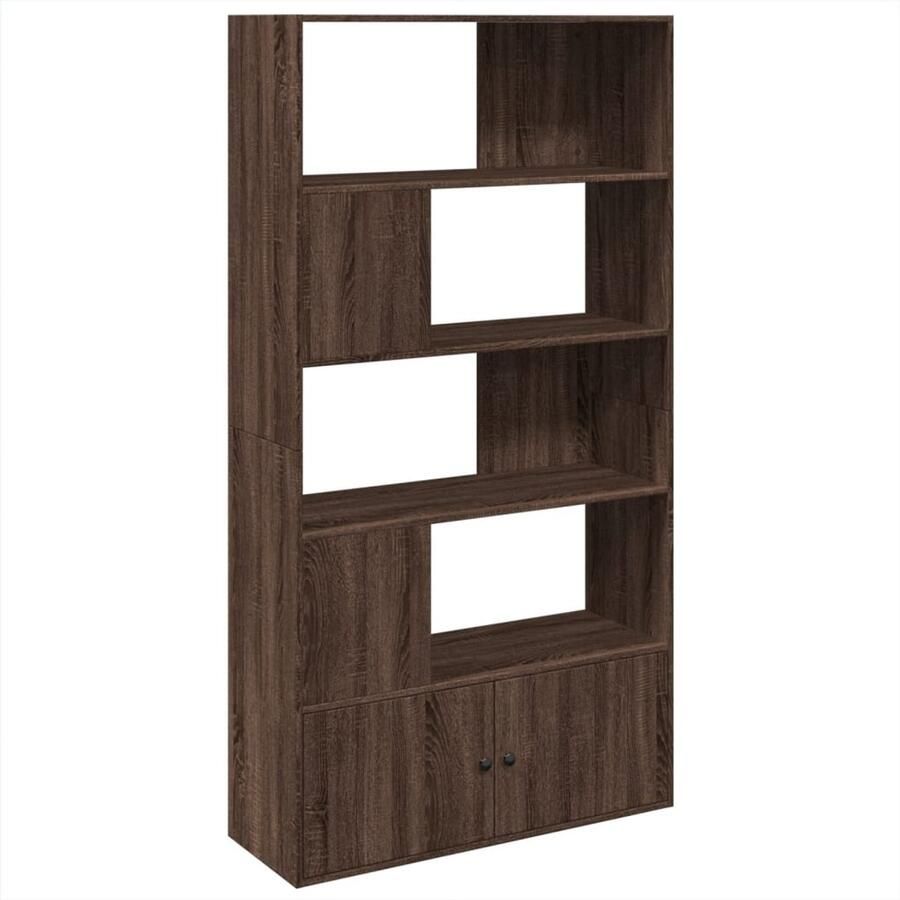 The Living Store Boekenkast Hout 100 x 36 x 189 cm Bruineiken Bestand tegen vocht stabiel en duurzaam Ideale opbergruimte en veelzijdig in gebruik VP- 90 kg - Foto 2