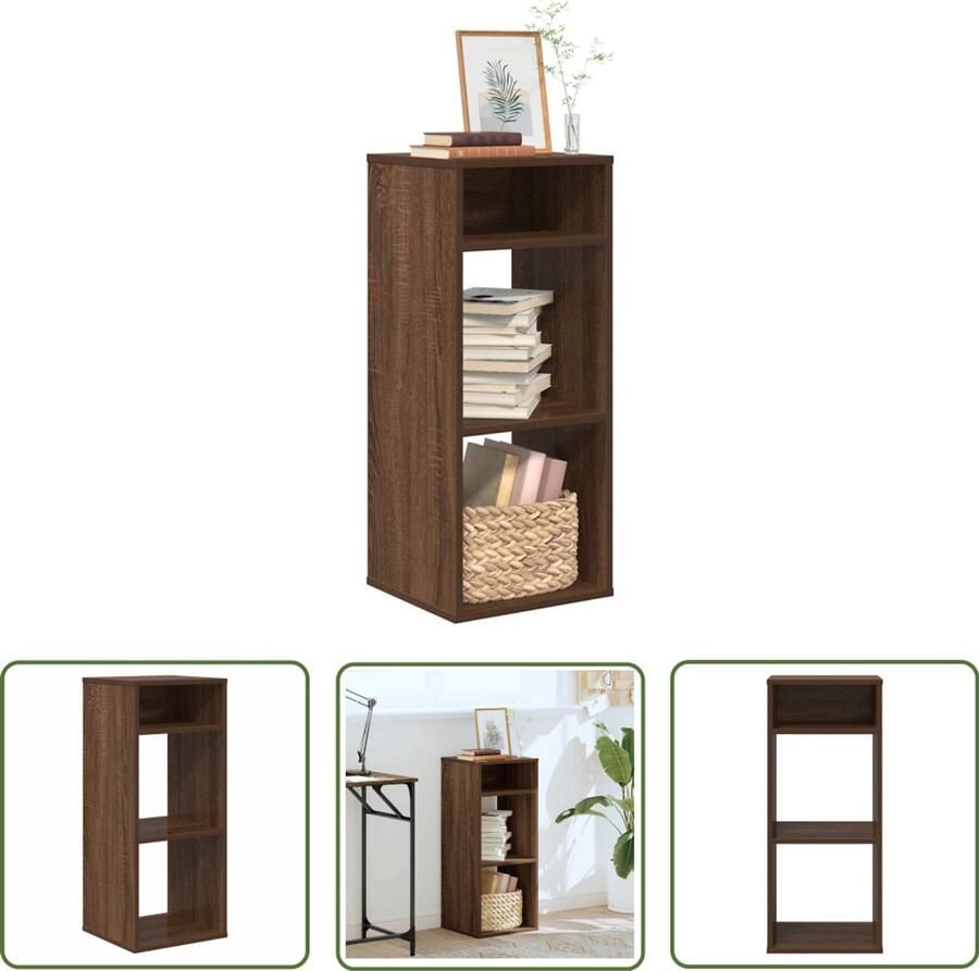 The Living Store Boekenkast 34x31x80 cm bewerkt hout bruin eikenkleur Boekenkast Houten Boekenkast Boekenrek Bibliotheekkast Opslagkast