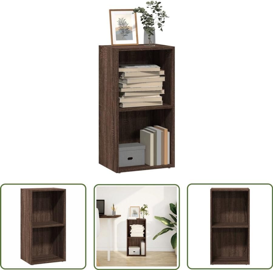 The Living Store Boekenkast 40x30x77 cm bewerkt hout bruin eikenkleurig Boekenkast Houten Boekenkast Opbergkast Bibliotheekkast Tv-stand