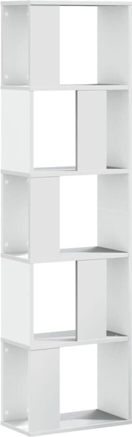 The Living Store Boekenkast 5-laags 45x23 5x162 5 cm bewerkt hout wit Boekenkast Houten Boekenkast Wit Boekenkast Opslagoplossing Bibliotheekkast - Foto 2