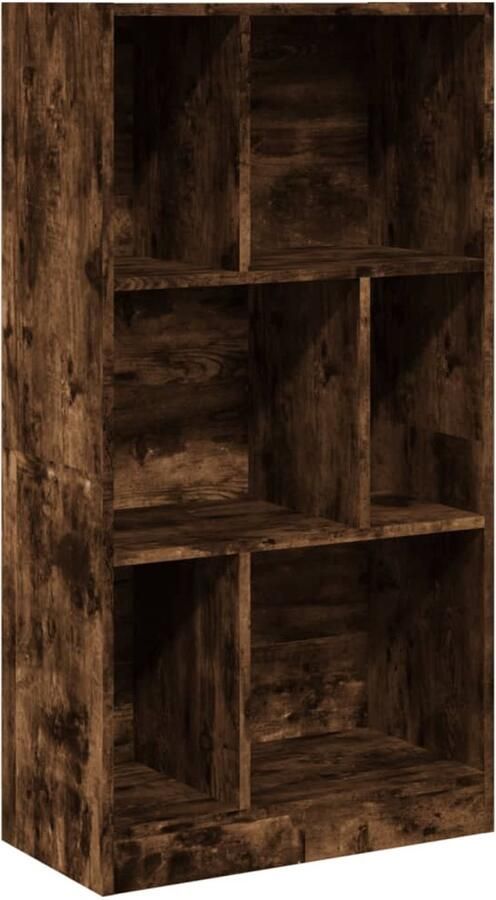 The Living Store Boekenkast 57x28 5x107 5 cm bewerkt hout gerookt eikenkleurig Boekenkast Houten Boekenkast Bruine Boekenkast Vintage Boekenkast Opbergkast - Foto 2