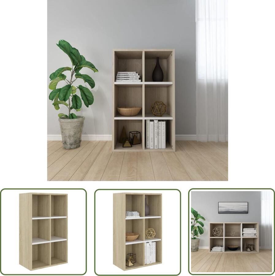 The Living Store Boekenkast 66 x 30 x 97.8 cm bewerkt hout
