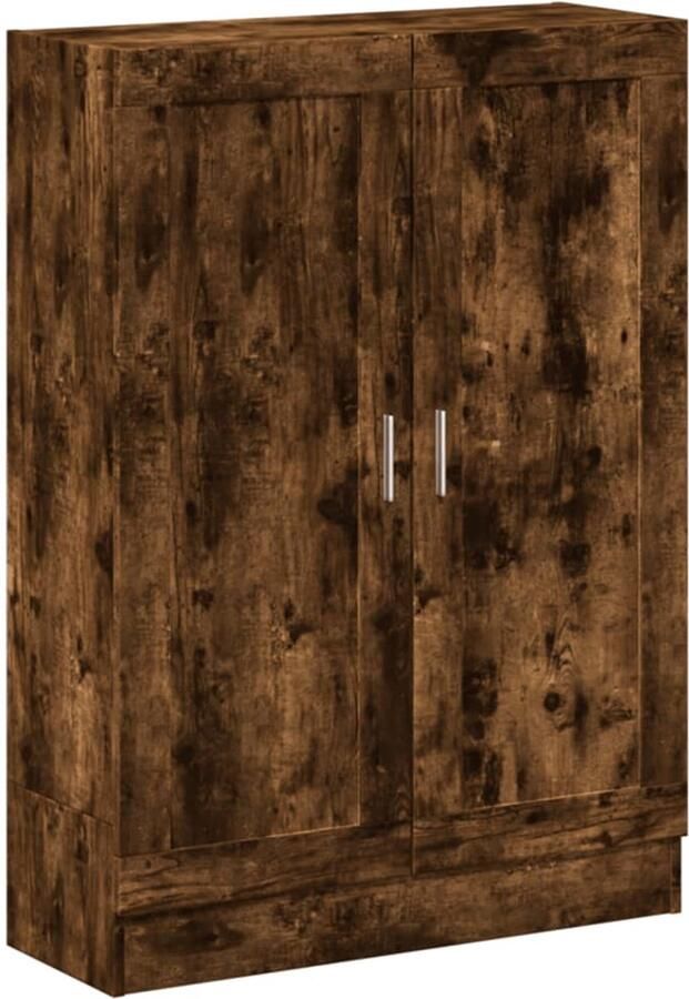 The Living Store Boekenkast 82 5x30 5x115 cm bewerkt hout gerookt eikenkleurig Boekenkast Houten Boekenkast Vintage Boekenkast Bruine Boekenkast Klassieke Boekenkast - Foto 2