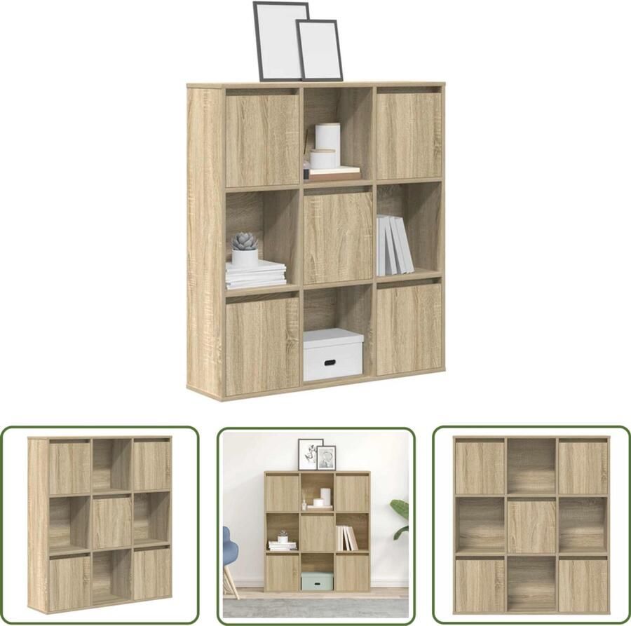 The Living Store Boekenkast 89x24x101 5 cm bewerkt hout sonoma eikenkleurig Boekenkast Houten Boekenkast Boekenplank Opslagoplossing Bibliotheek