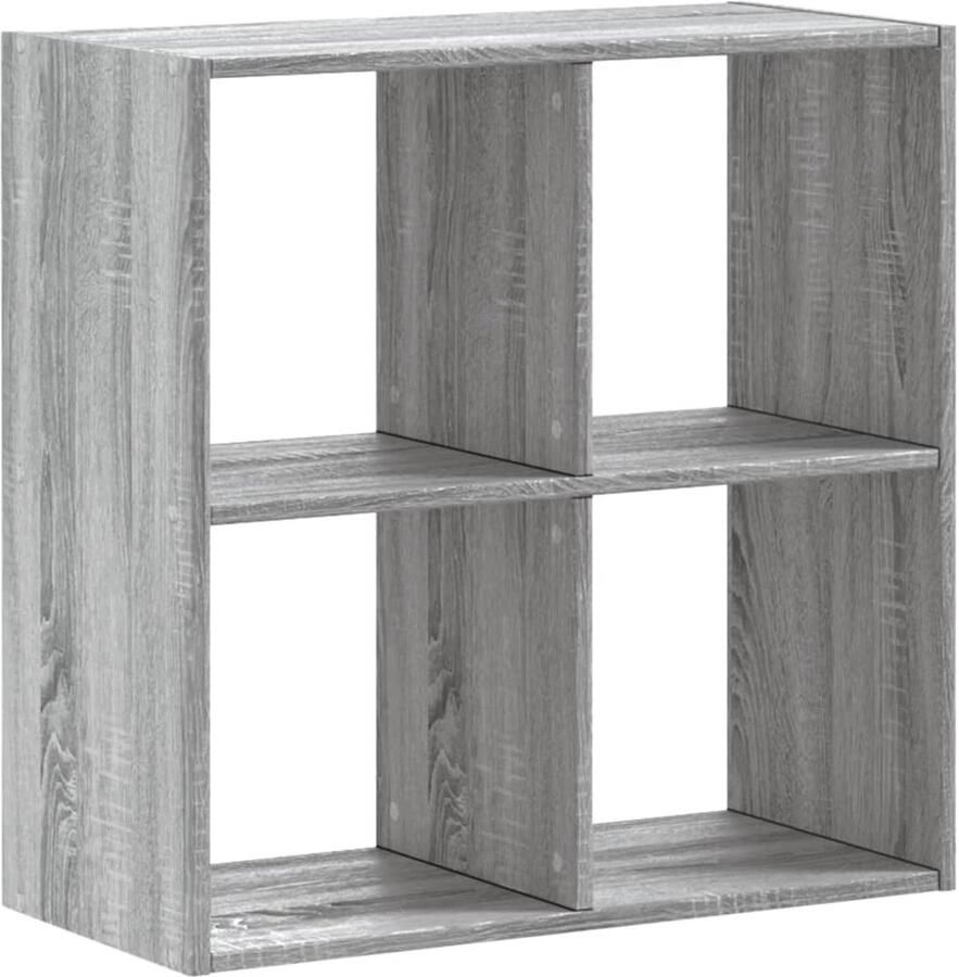 The Living Store Boekenkast 68 5x32x68 5 cm bewerkt hout grijs sonoma eiken Boekenkast Houten Boekenkast Grijze Boekenkast Vintage Boekenkast Wandplank - Foto 2