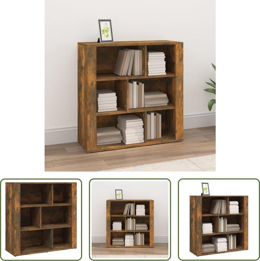 The Living Store Dressoir 80x30x80 cm bewerkt hout gerookt eikenkleurig Keukenkast