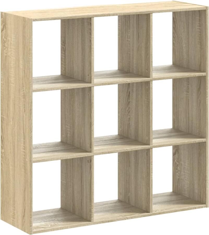 The Living Store Boekenkast 102x32x102 cm bewerkt hout sonoma eikenkleurig Boekenkast Houten Boekenkast Boekenplank Opslagruimte Kamer Divider - Foto 4