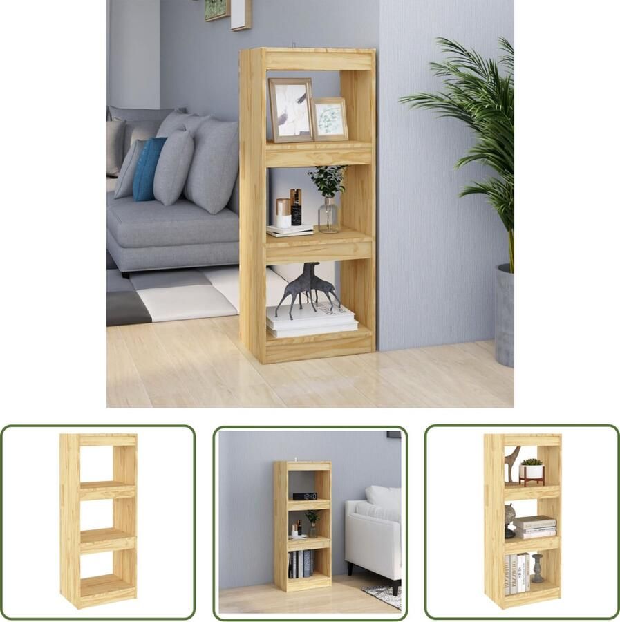 The Living Store Boekenkast kamerscherm 40x30x103 5 cm massief grenenhout Boekenkast Boekenplank Grenoblehouten Boekenkast Houtsoort Bibliotheek - Foto 2