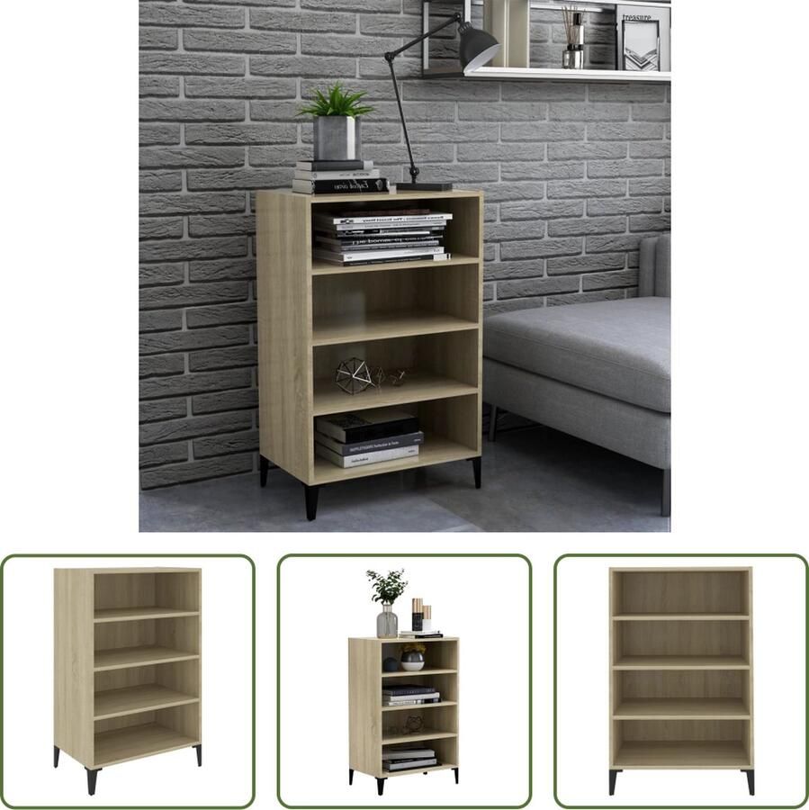 The Living Store Boekenkast Sonoma Eiken 57 x 35 x 90 cm 4 Schappen