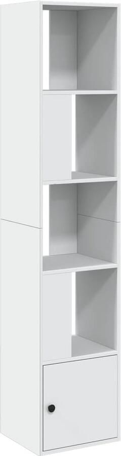 The Living Store Boekenkast 40x36x189 cm bewerkt hout wit Boekenkast Houten Boekenkast Witte Boekenkast Opbergkast Kast - Foto 3