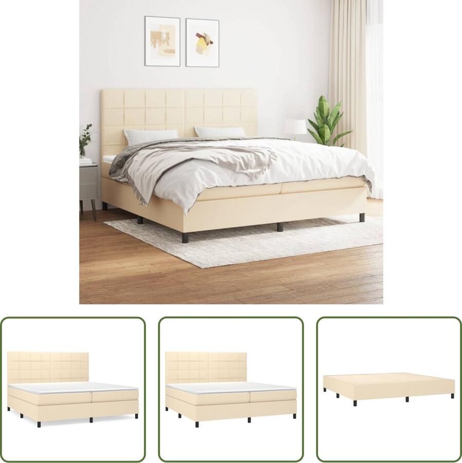 The Living Store Boxspringbed Bed met Pocketvering Matras Middelharde Ondersteuning Huidvriendelijk Topmatras 203x200x118 128 cm Boxspringbed Boxspring Tweepersoonsbed Bed Frame Pocketed Spring Mattress