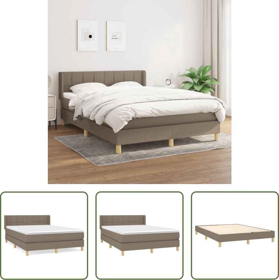 The Living Store Boxspringbed Comfortabel slaapgenot Pocketvering Middelharde ondersteuning Boxspringbed Boxspring Tweepersoonsbed Slaapcomfort Pocketveermatras