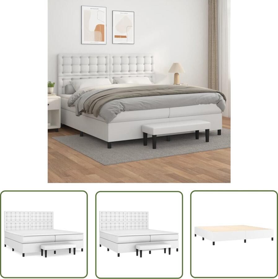 The Living Store Boxspringbed Comfortabele ondersteuning Pocketvering matras Huidvriendelijk topmatras Multifunctioneel bankje
