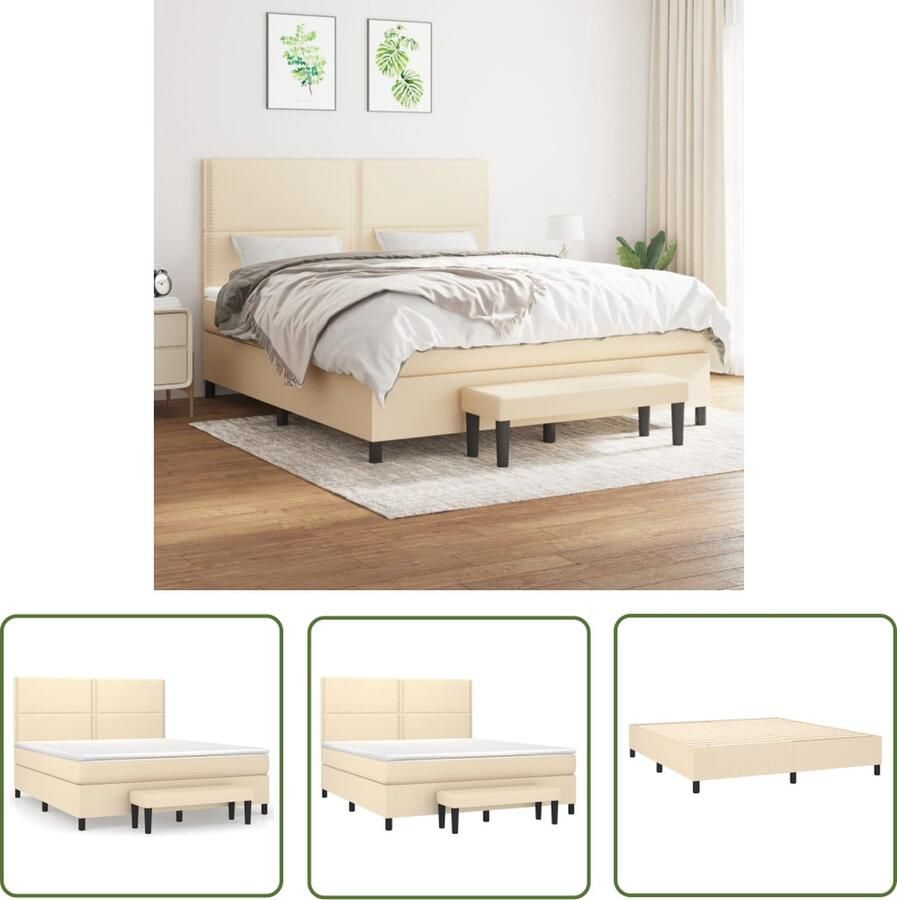 The Living Store Boxspringbed Duurzaam Bed Afmeting- 203 x 160 x 118 128 cm Ken- Inclusief pocketvering matras en huidvriendelijk topmatras Boxspringbed Boxspring Bed Slaapkamerinrichting Tweepersoonsbed