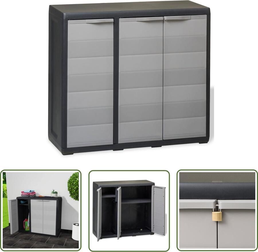 The Living Store Buiten opbergkast 97 x 38 x 87 cm polypropyleen (PP) - Foto 2