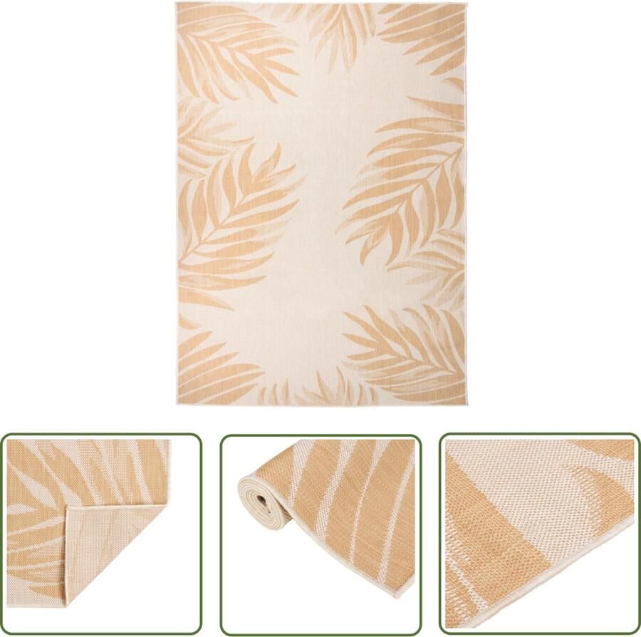 The Living Store Tuinkleed UV-bestendig Weerbestendig 100% PP 200 x 280 cm Geel Tuintapijten Buitentapijten Terrasvloer Balkontapis Uv Bestendig