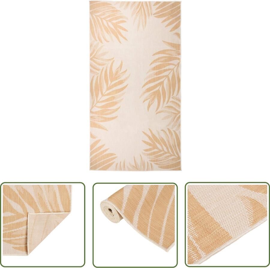 The Living Store Tuinkleed Geel 80x150 cm Platgeweven Weerbestendig UV-bestendig 100% PP Tuintapijt Vloertegels Buiten Patio Dekking Terrasdecoratie Outdoor Decor