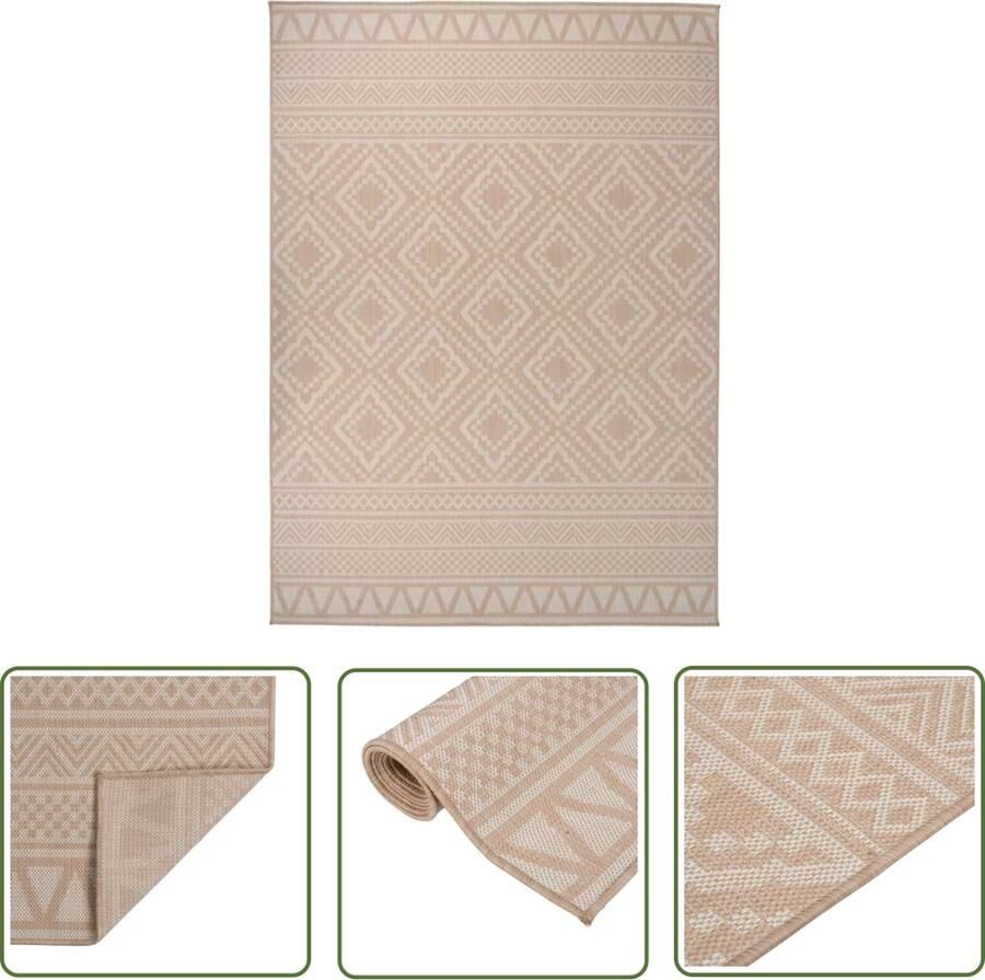 The Living Store Tuinkleed Platgeweven Bruin 200 x 280 cm Weerbestendig Tuintapijten Buitenkleed Patiodekentjes Veranda Kleden Terrasvloerbekleding