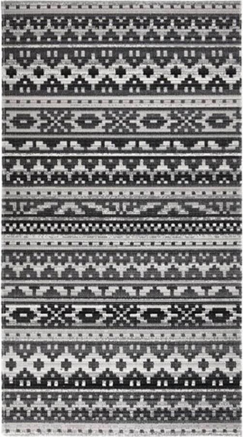 The Living Store Buitenkleed platgeweven 115x170 cm donkergrijs Vloerkleden Buitendecoratie Patiomeubilair Balkonaccessoires Outdoordecoratie - Foto 2